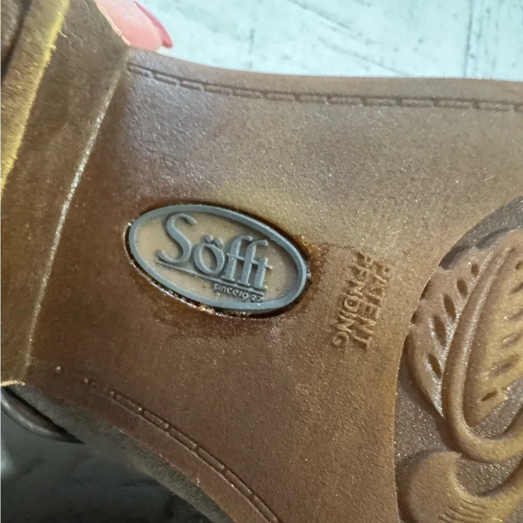 Söfft Adena Mules size 8.5 Taupe Suede Buckle Waterproof Suede Clogs Western‎ Tan - Image 13