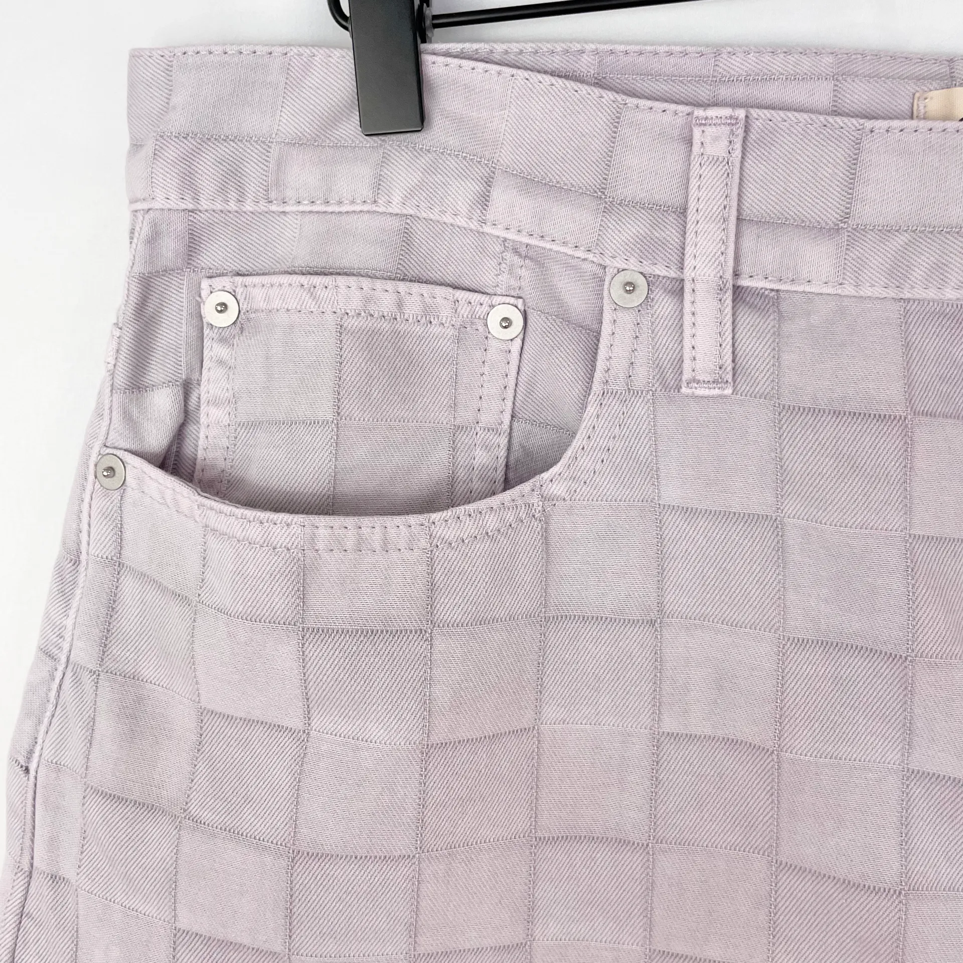 New  Checkerboard Jacquard Bermuda Shorts NK854 Dusty Lavender Size 32 - Image 9