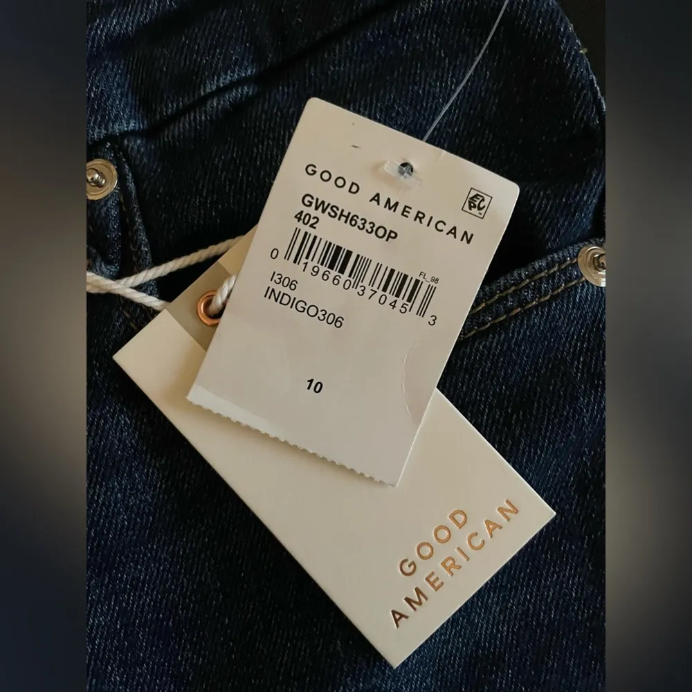 NWT Good American Good Waist Step Hem Skinny Jeans Dark Blue Denim Size 10 - Image 12