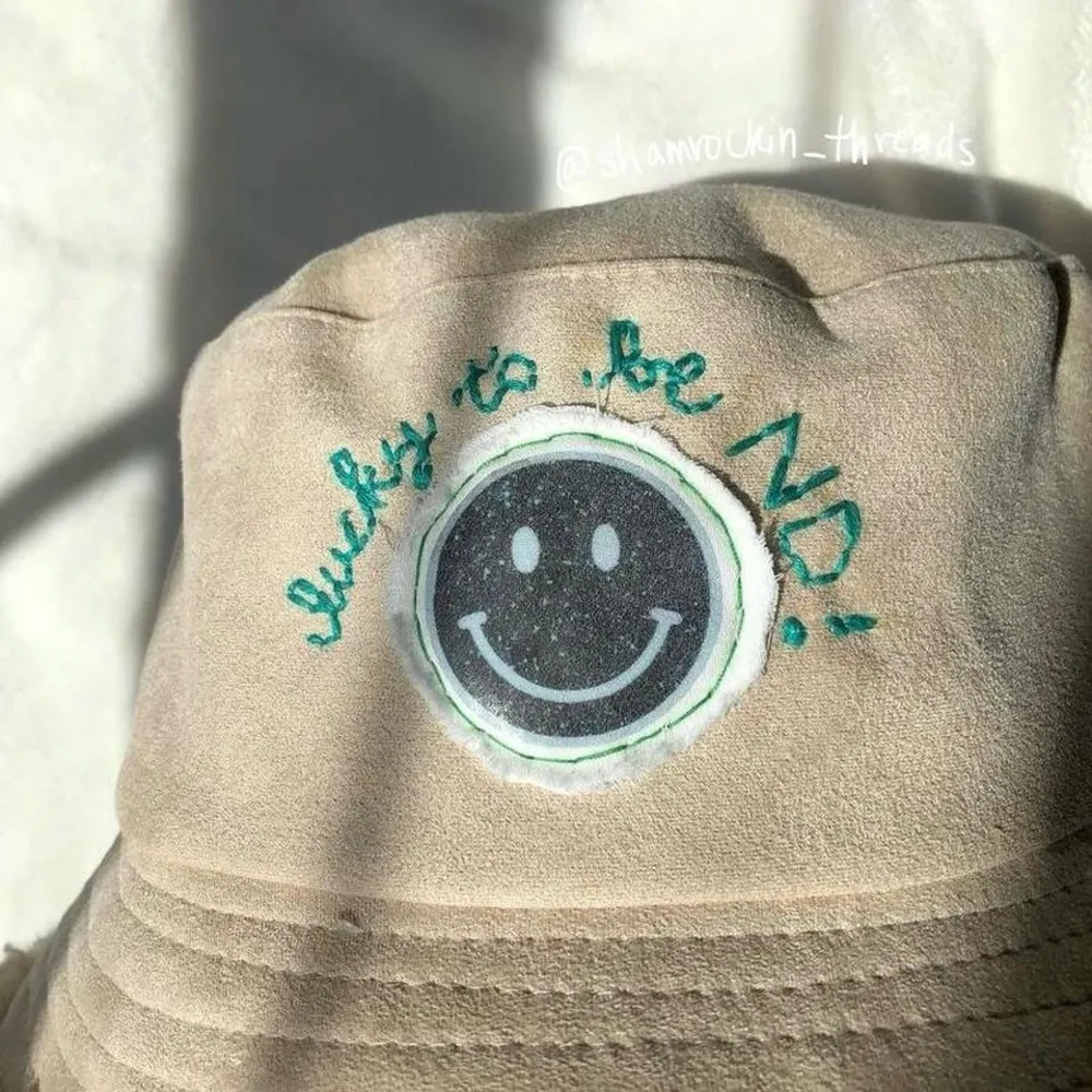 Notre Dame smiley face bucket hat Blue - Image 4