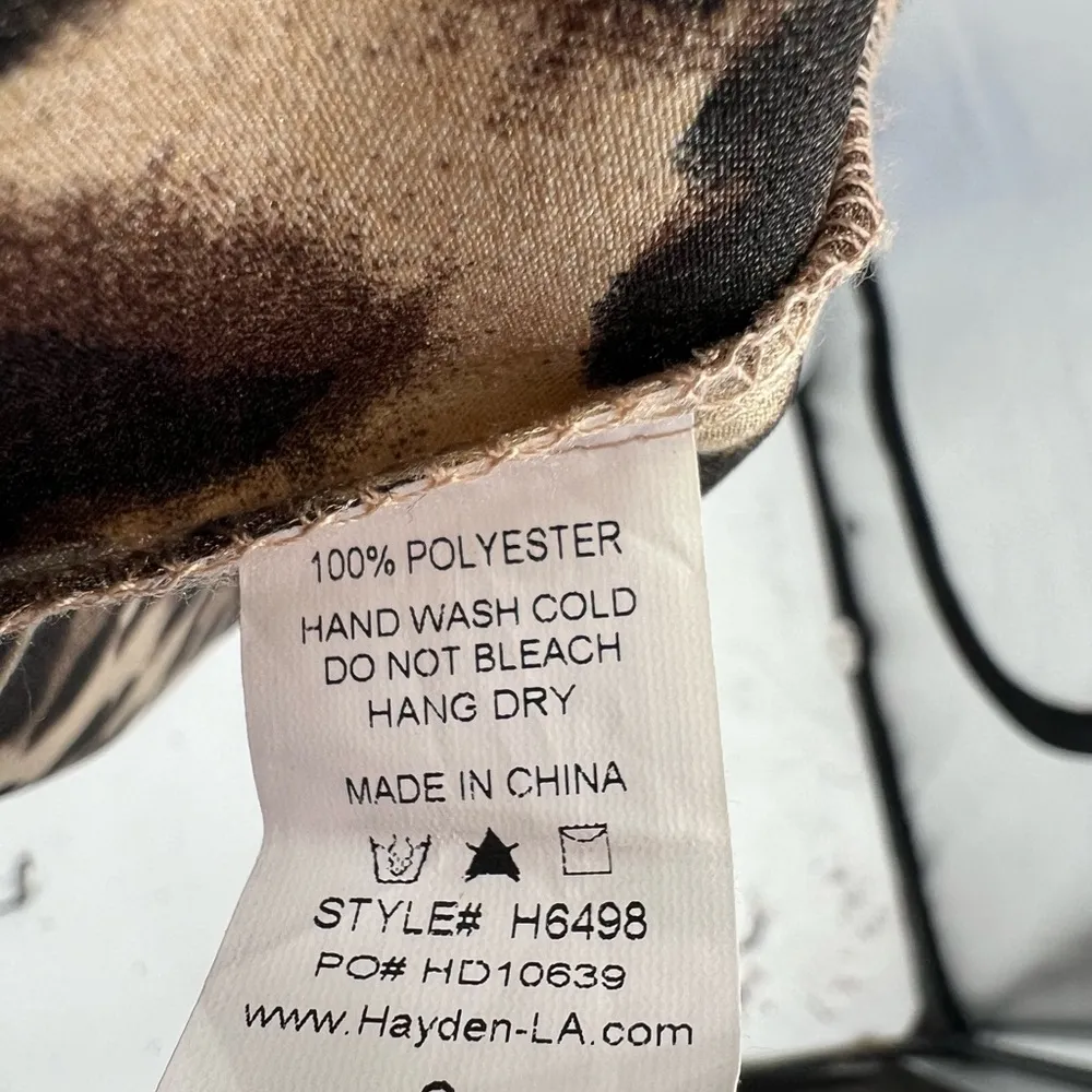 Hayden Los Angeles leopard print maxi slip dress front slits silky lightweight S - Image 9