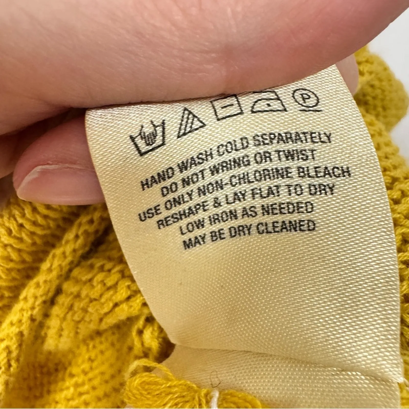 Moth Anthropologie Yellow Linen Open Knit Pullover Sweater Womens S Beach Casual - Image 13