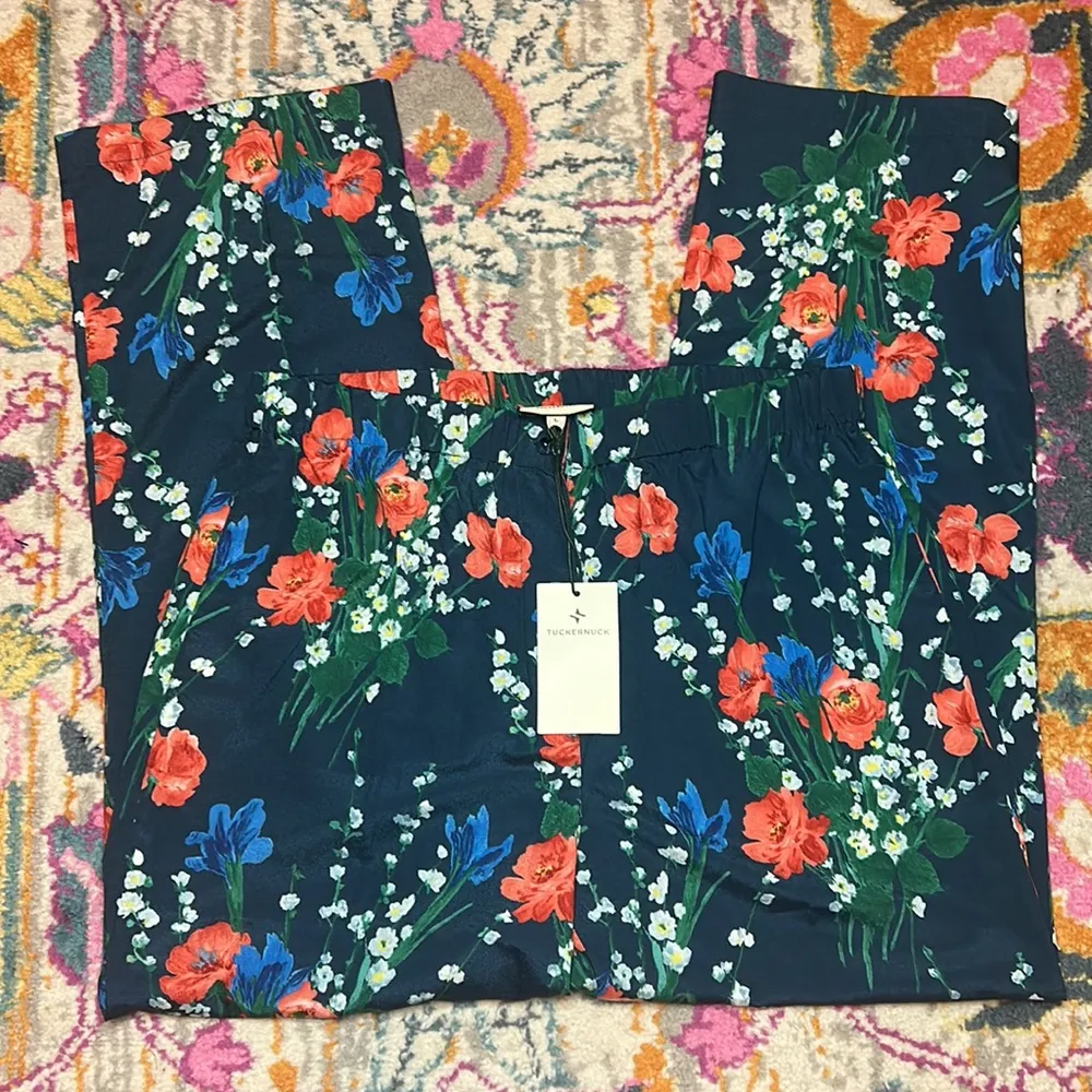 Tuckernuck Jade Blooms Floral Farris Pant NWT Size Large - Image 8