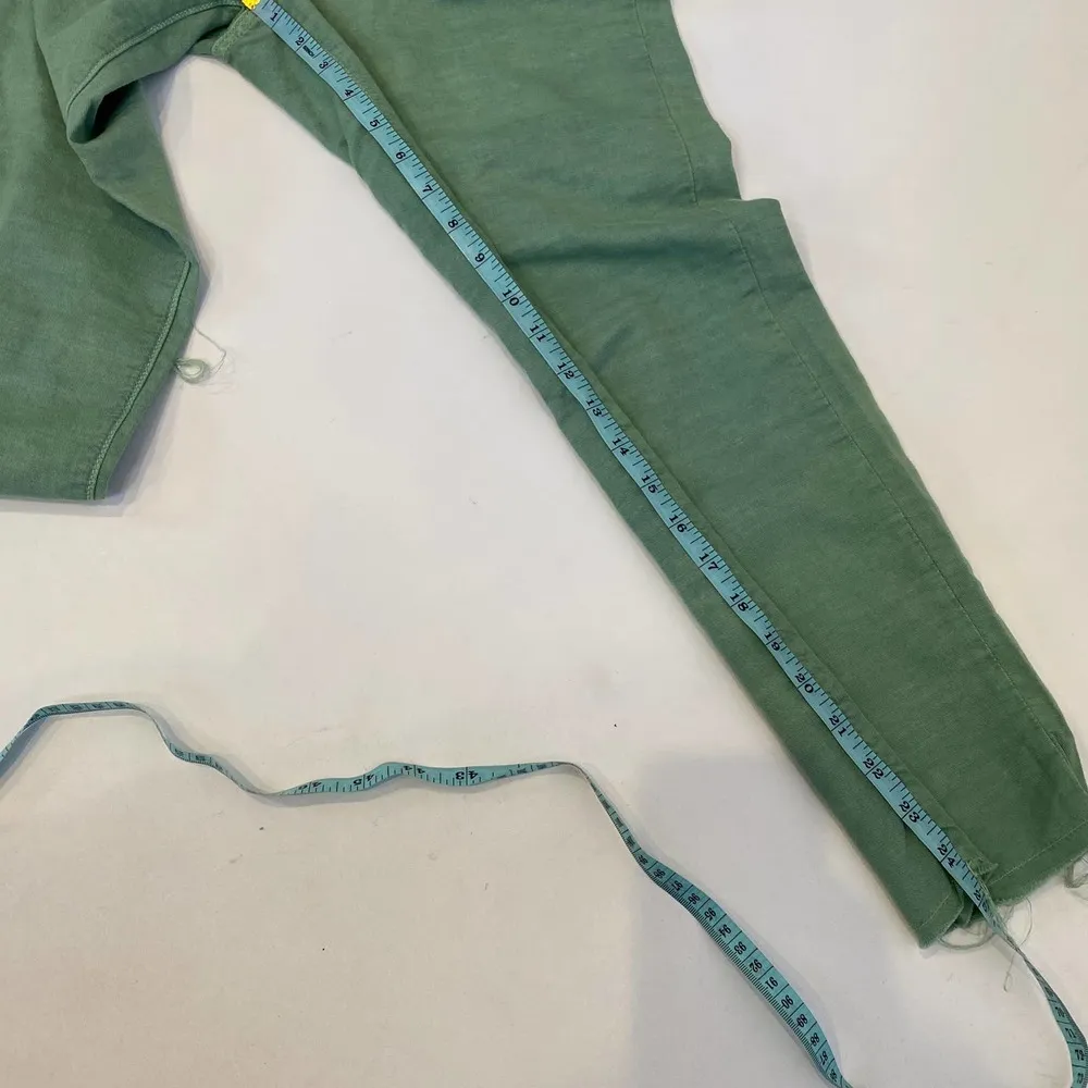 Mother The Shaker Chop Crop Hedge Green Pants Cotton Linen EUC Sz 27 - Image 15
