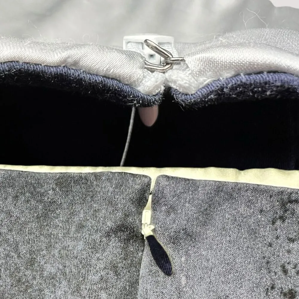 T Tahari Yellow Blue Mini Skirt Cotton Blend Size 14 - Image 8