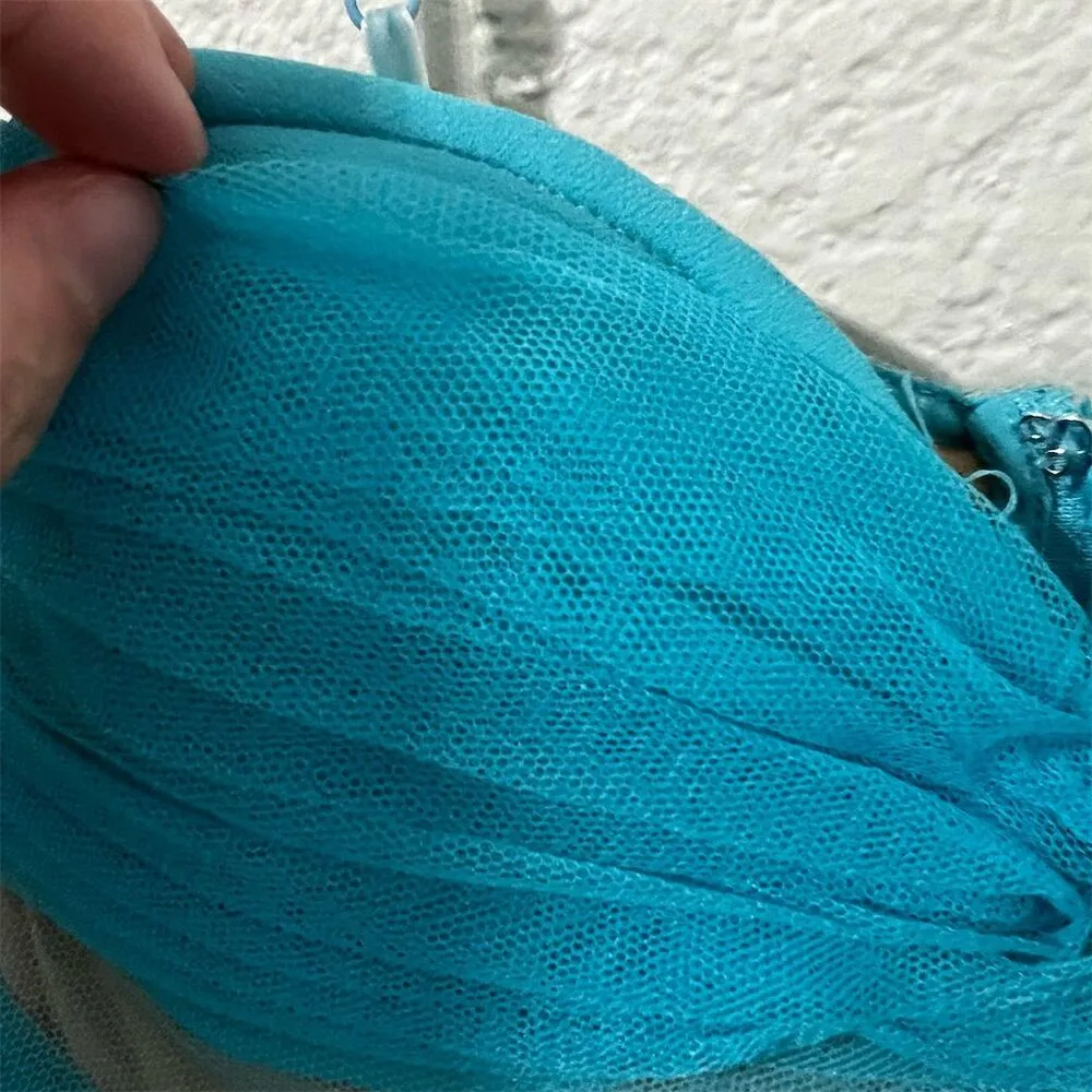 Sau Lee Carrie Tulle Dress Blue Size 2 Sleeveless Midi Party/Cocktail Formal - Image 7