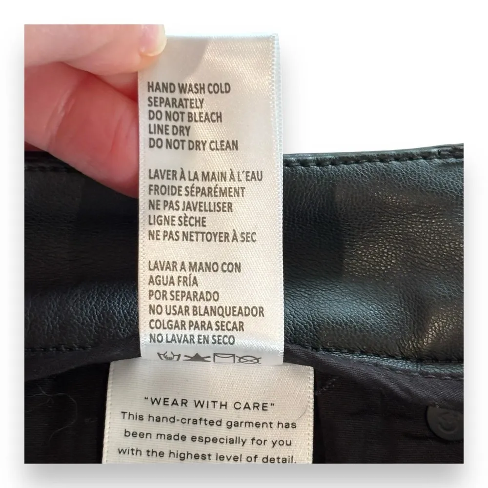 Good American Good Icon Faux Leather Pants Women's Size 4/27 Black - Image 6