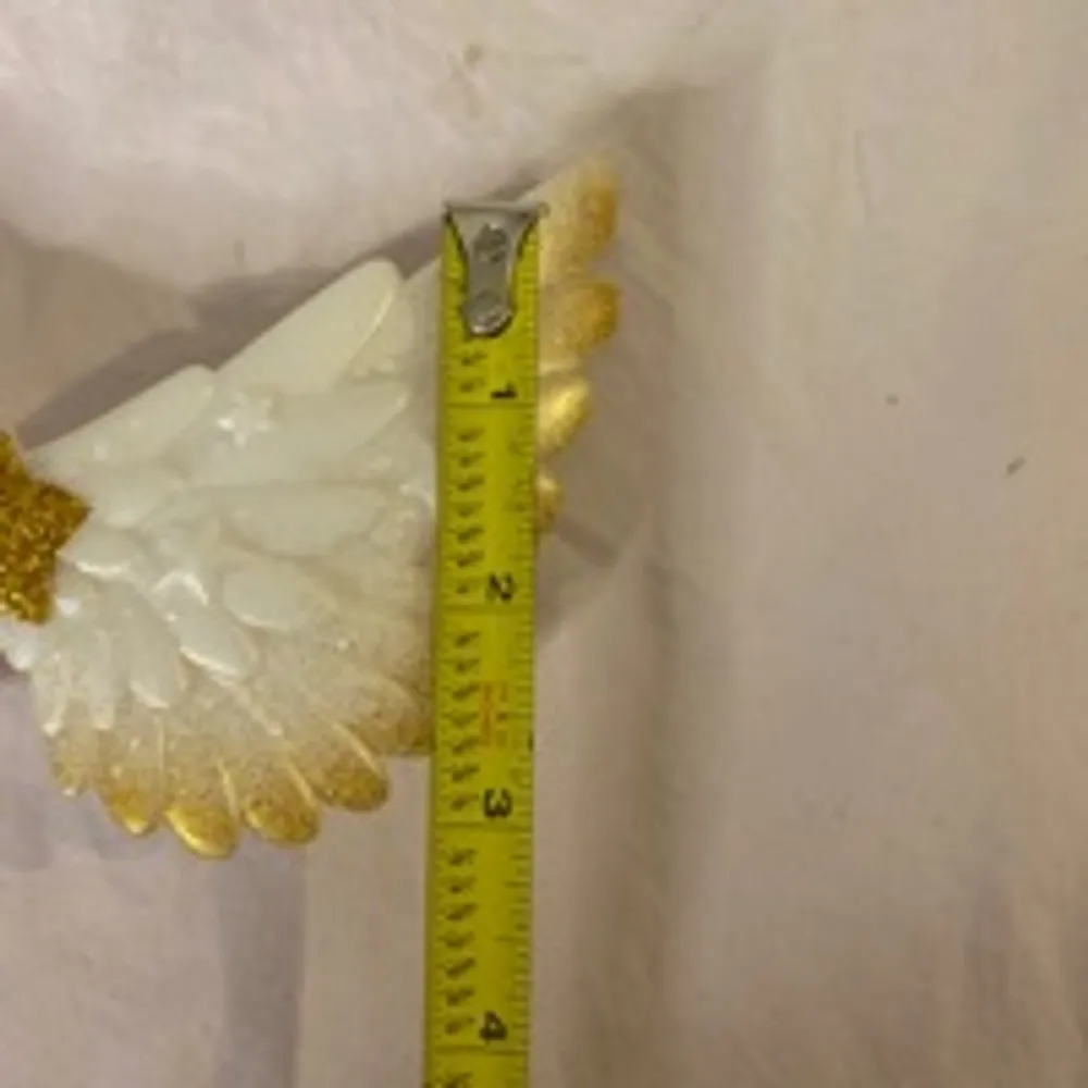 Angelcore Glitter Star Wing Hair Clip White & Gold Claw Barrette - Image 4