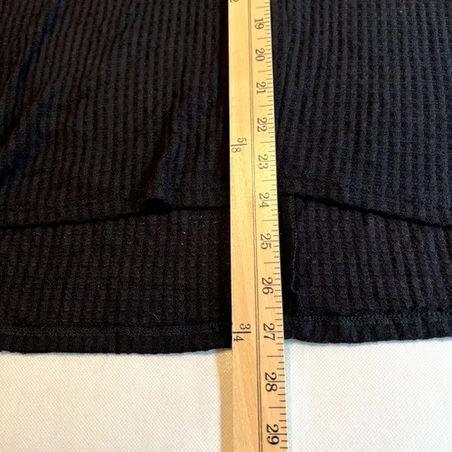 Gibsonlook Womens Black‎ Waffle Knit V-Neck Long Sleeve Top Size XS - Image 7