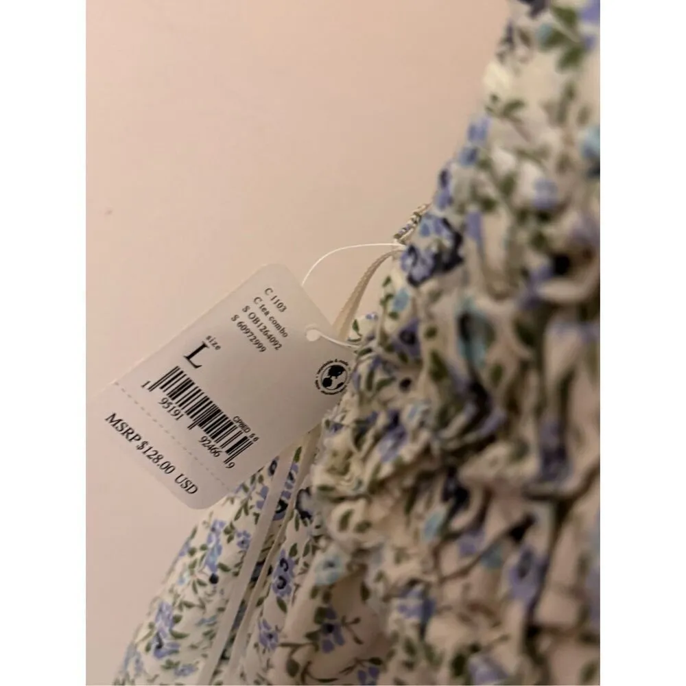 Free People Women's Petunia Cotton Short All Mini Dress Tea Combo L NEW - Image 8