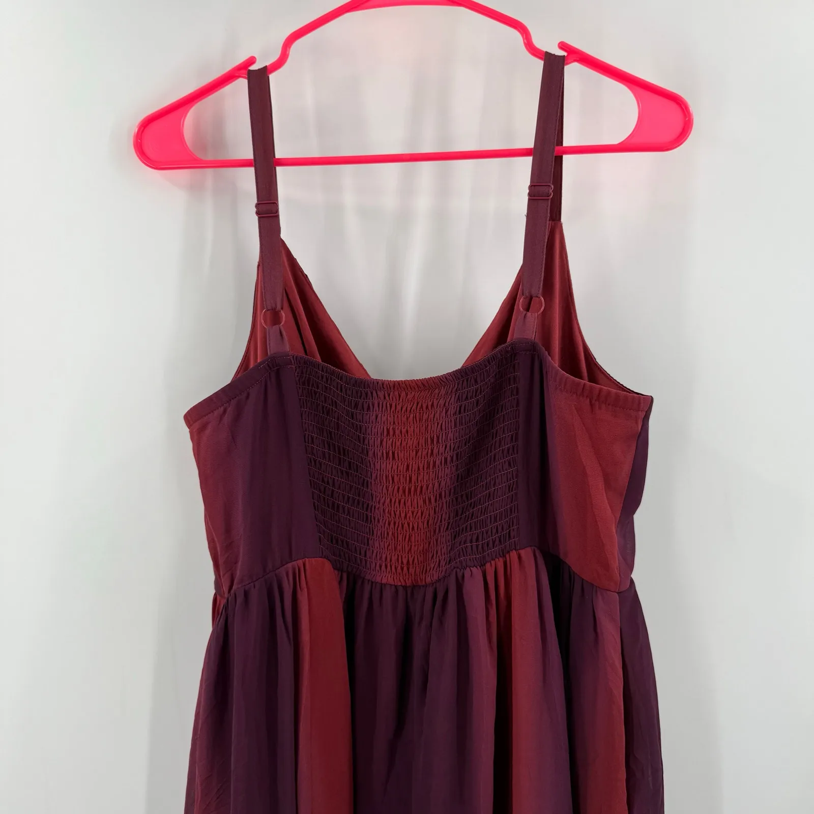 Torrid Dress Size 12/Large/0 NWT Maxi Chiffon Pleated Burgundy Ombre Curvy - Image 9