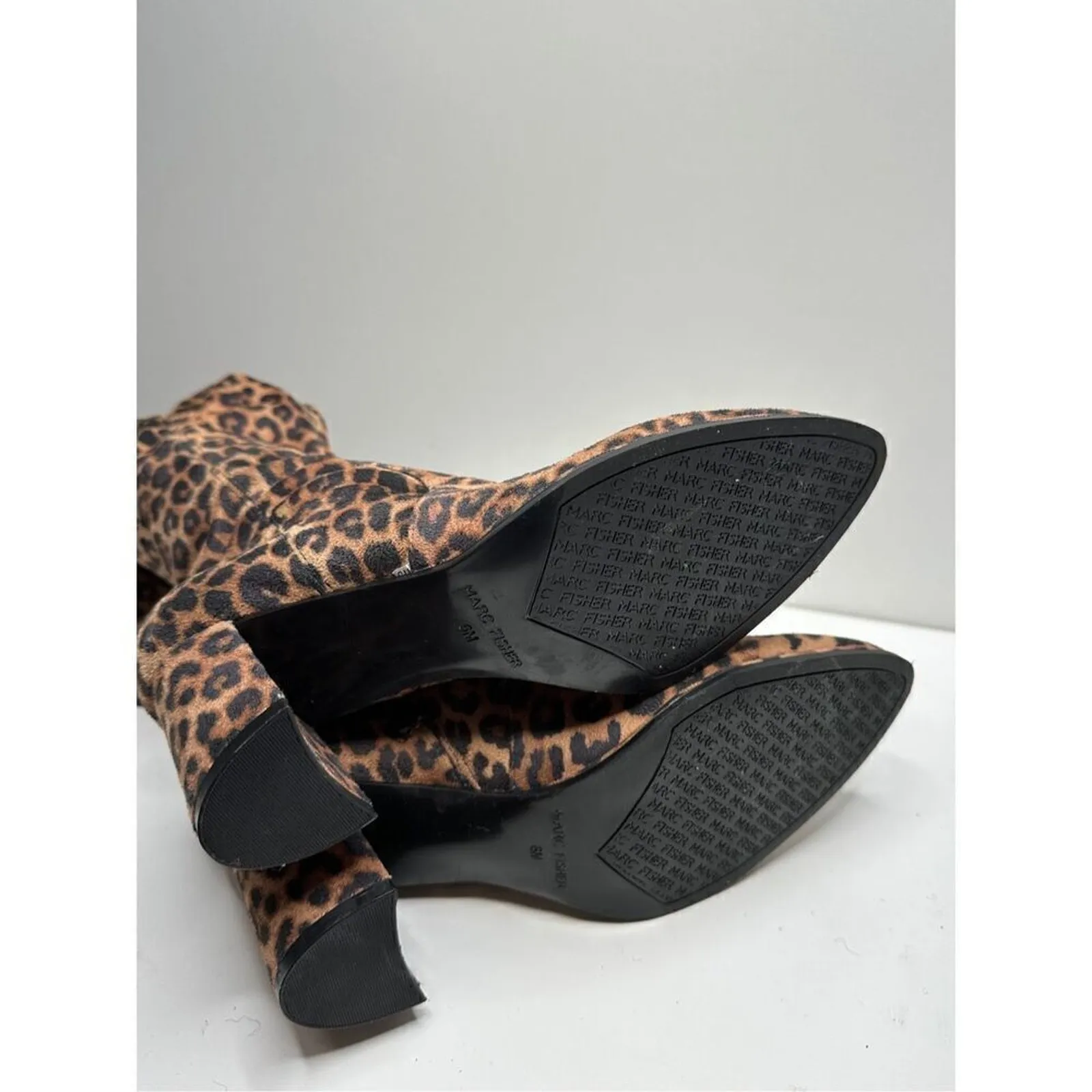 Marc Fisher Boots Women’s Size 6 Over The Knee Pointed Toe Leopard Print NEW - Image 12