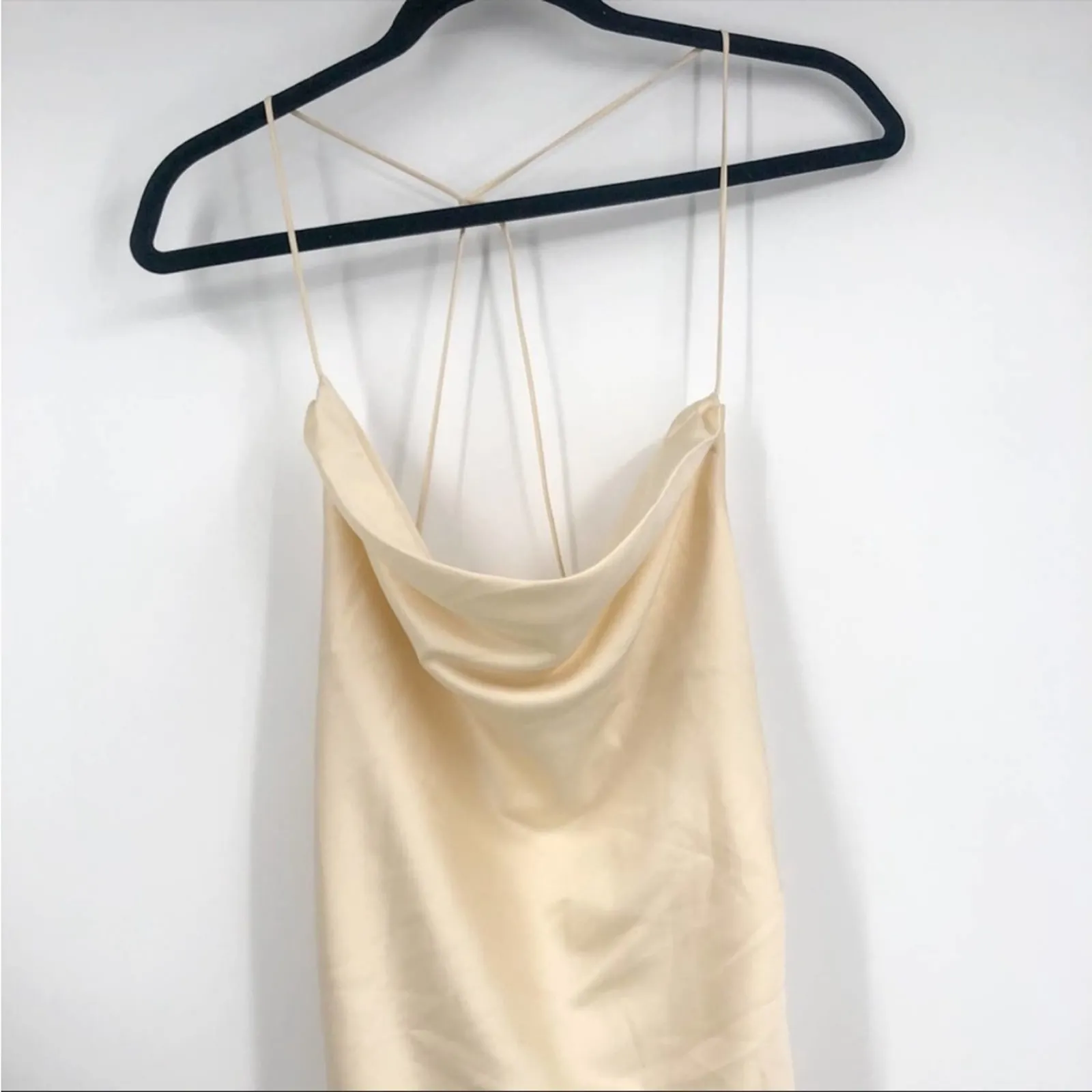 Lovers And Friends Maegan Cowl Neckline Satin Side Ruched maxi Dress NEW MEDIUM - Image 4