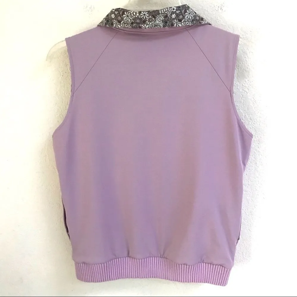 Pendleton reversible floral/solid purple zip up vest M - Image 2