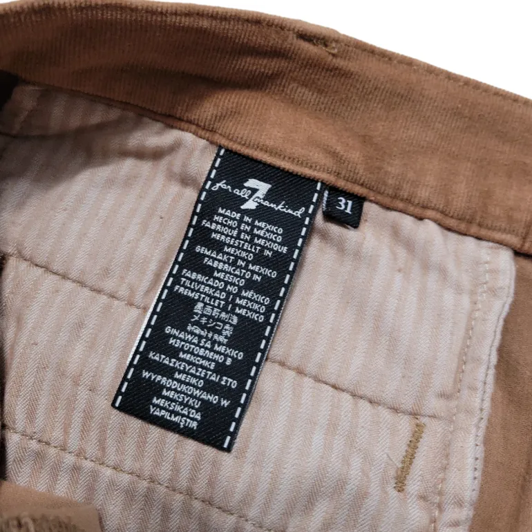 7 For All Mankind Skirt Size 31 W33" Waist A-Line Corduroy Skirt Front Button Up  - Image 6