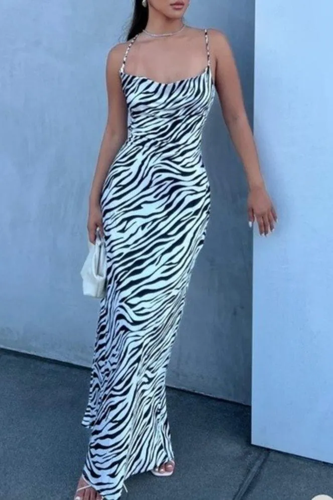 PRINCESS POLLY CHRISTOPHER MAXI DRESS Zebra print size 12 - Image 2