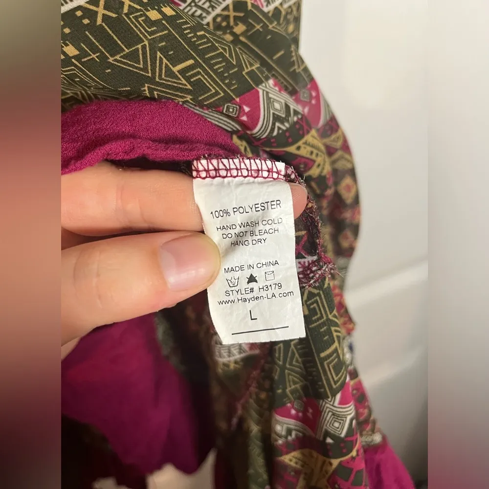 Hayden Los Angeles Boho Chic Flare Long Sided Tank Top Tunic Blouse Size Large - Image 9