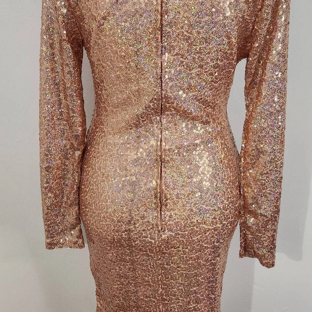Charlotte Russe Pink Sequin Bodycon Dress Size Small Sequin Cocktail Dress - Image 7