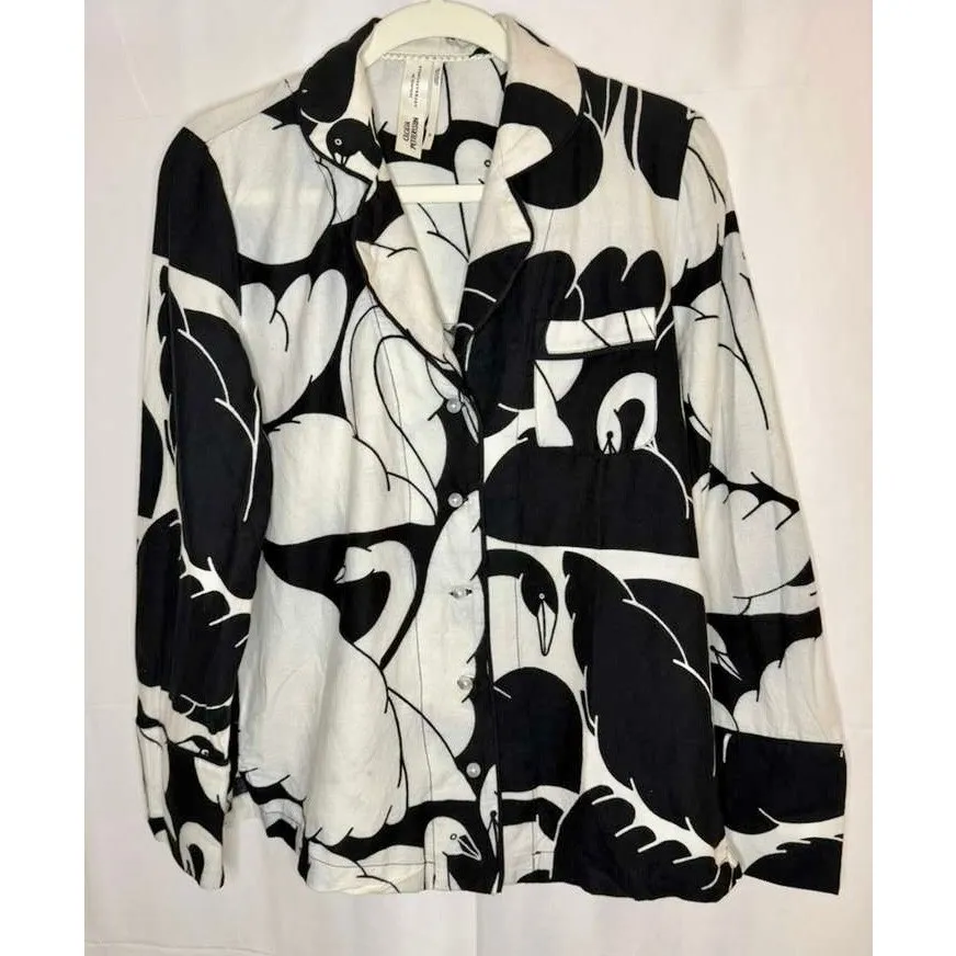 Cecilia Pettersson for Anthropologie Wide-Leg Flannel Pyjama Set sz. XS/XXS - Image 6