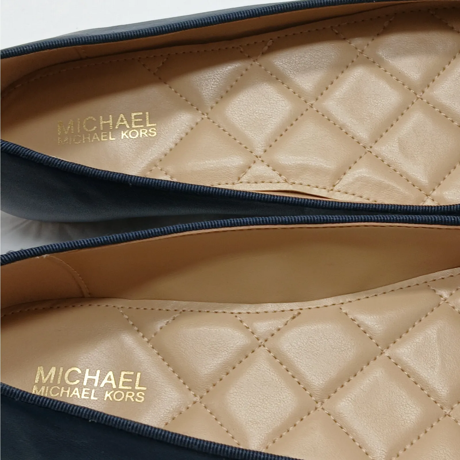 Michael Kors Womens Logo Ballet Flats Size 7M Navy Leather Casual Comfort Shoes - Image 7