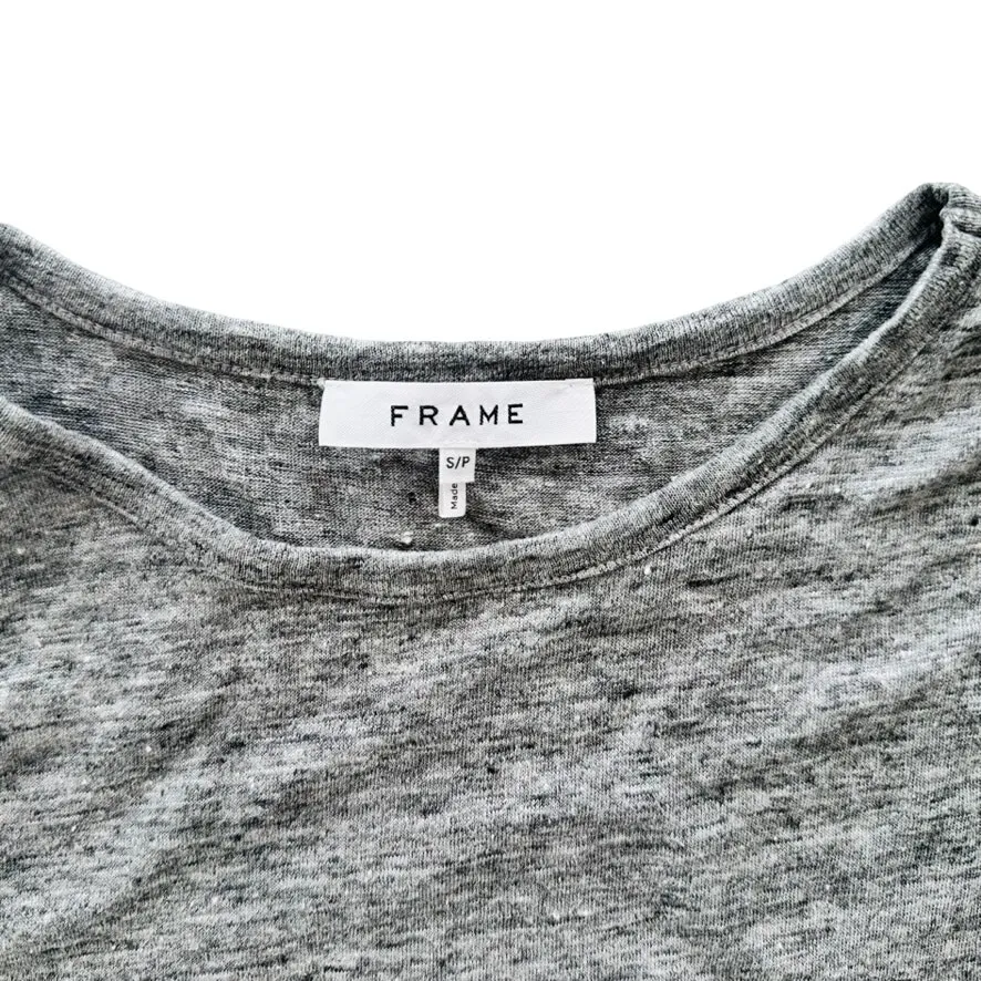 Frame Denim Melange Slub Knit Cap Sleeve Shirt Grey Size Small #LWTS0788 - Image 4