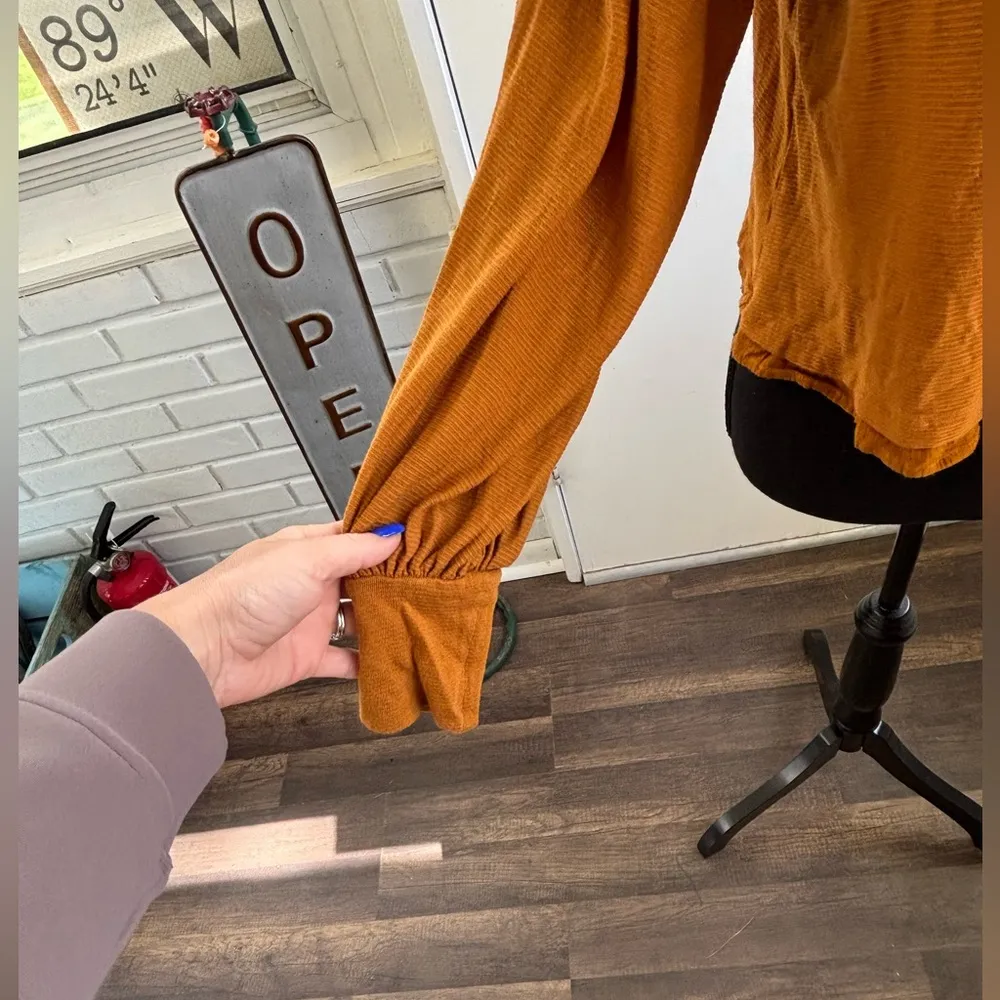 Free‎ People Billie Ribbed Balloon Top small workwear holiday layered boho - Image 5