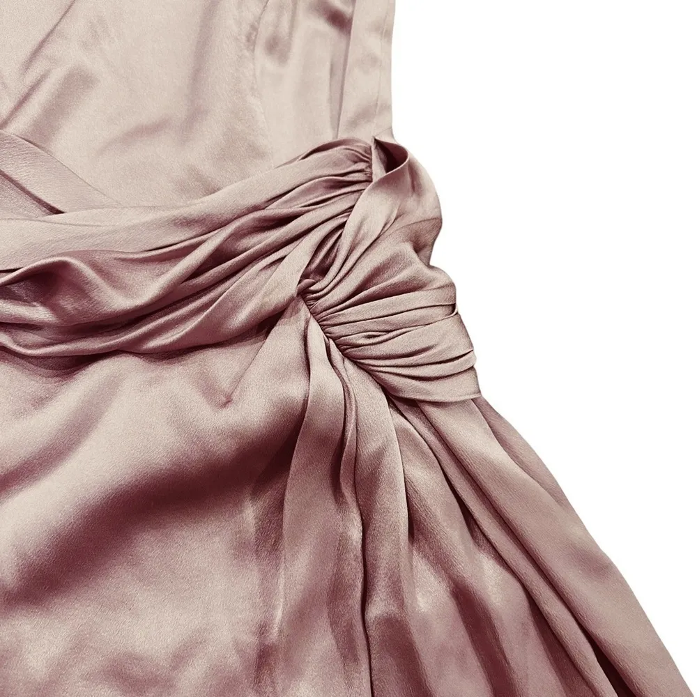 Alberta Ferretti silk dress blush pink designer Size 6 - Image 3