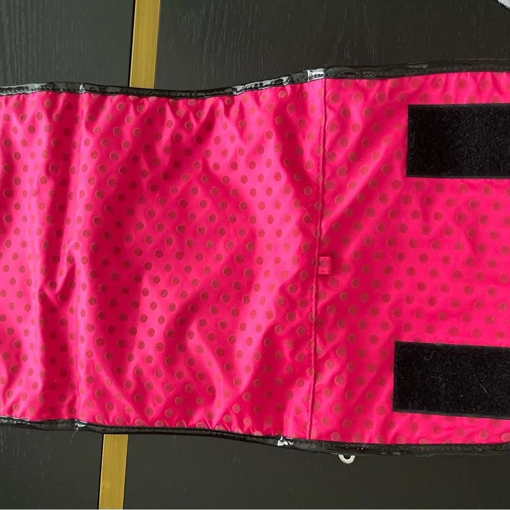 SOHO London Soho New York Pink Polka Dot Hanging Travel Makeup Bag Organizer EUC - Image 11