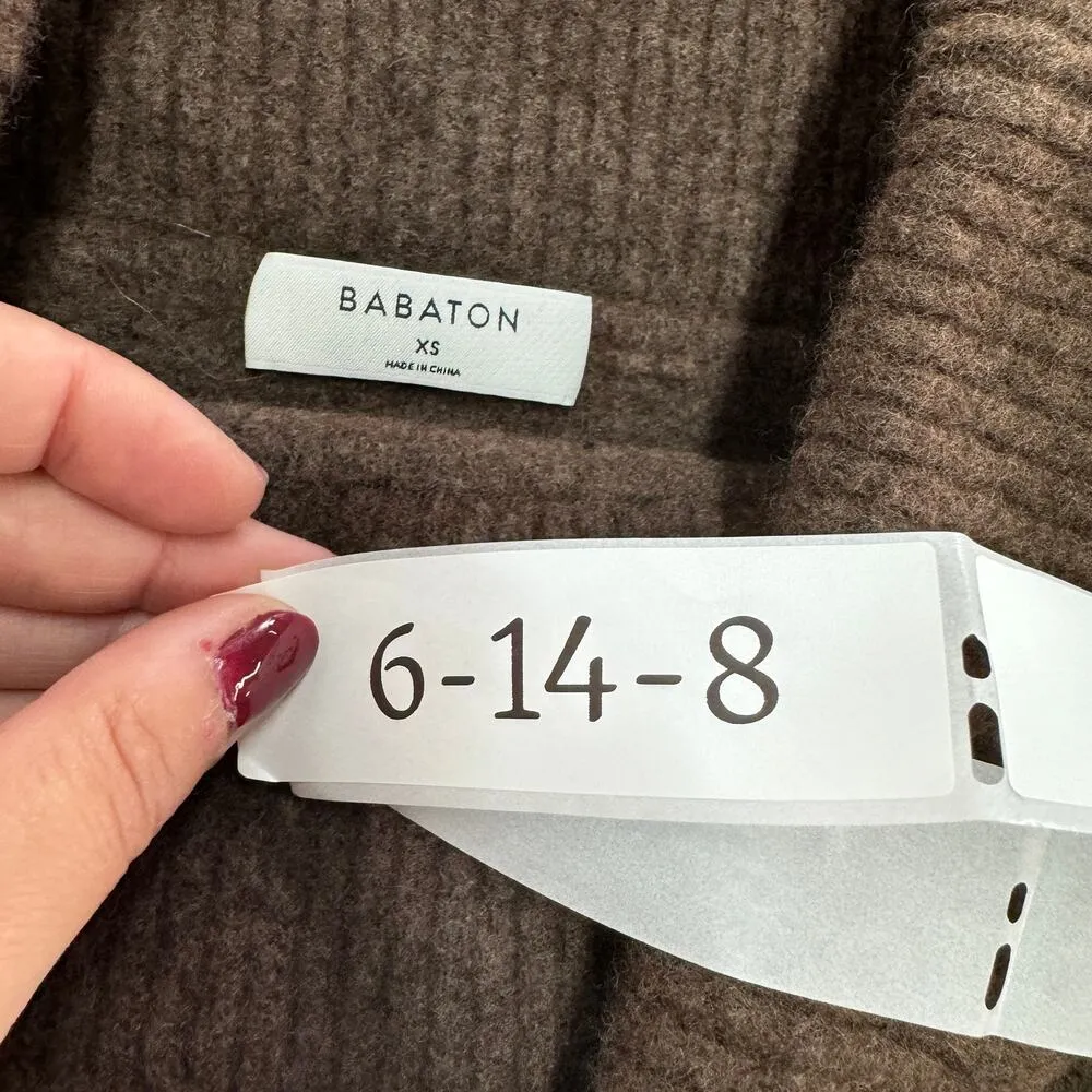 Babaton Sweater Womens X Small Brown Bustle Off Shoulder Knit Wool Blend Aritzia - Image 4