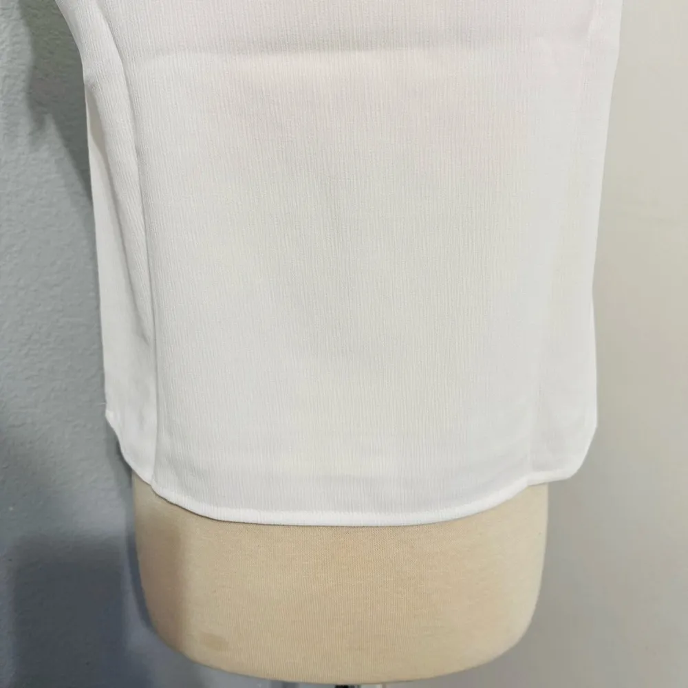 Gilli Women Elegant White Sleeveless Round Neck Lined Business Casual Top Size L - Image 13