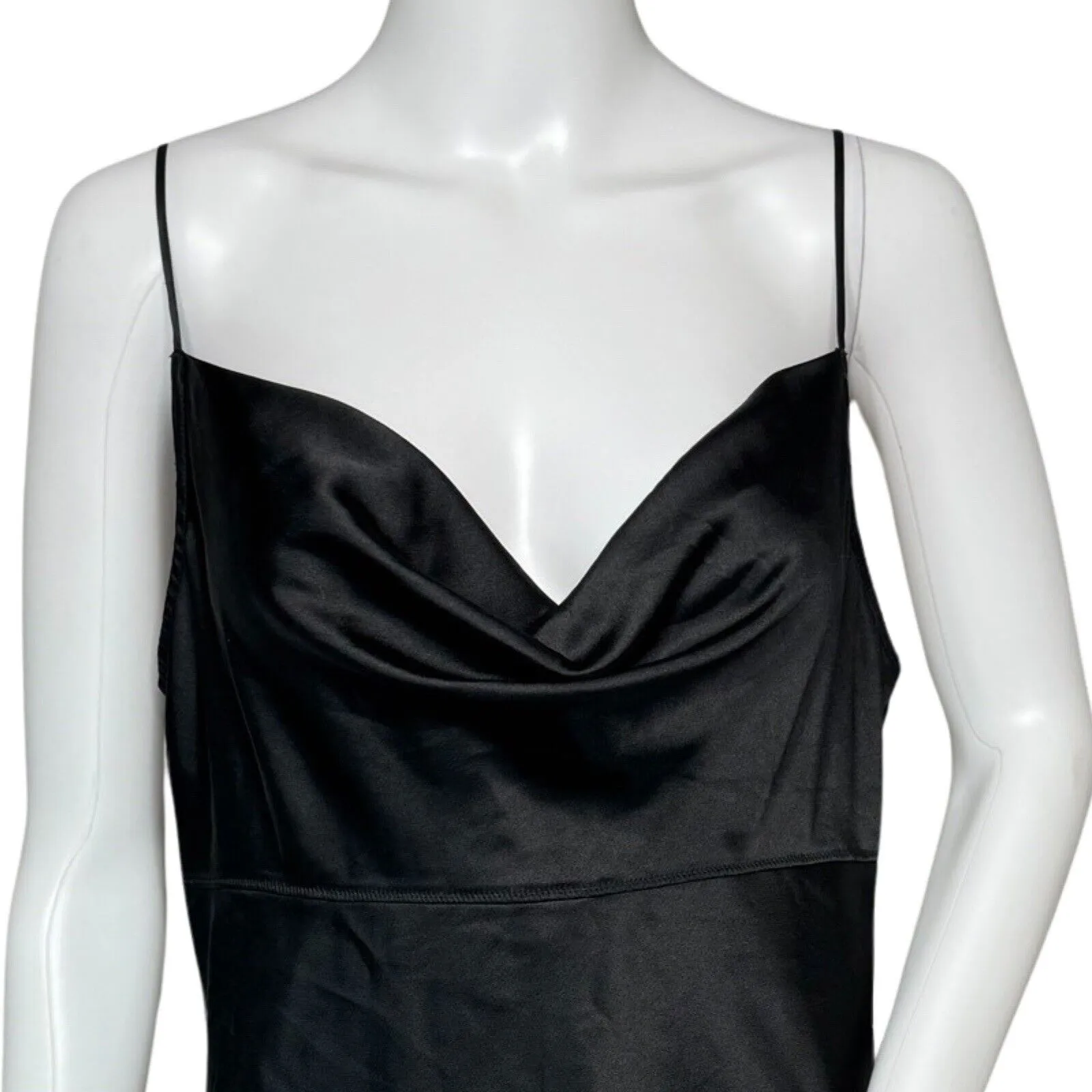 Victorias Secret Nightgown Women Large Black‎ Mini Slip Dress Cowl Neck Lingerie - Image 5