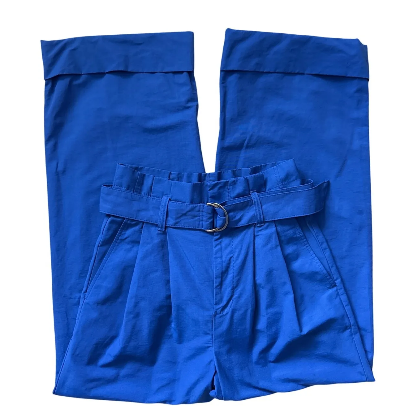 Banana Republic Wide Leg High Rise Paperbag Pant Voltage Blue Size 6 - Image 5