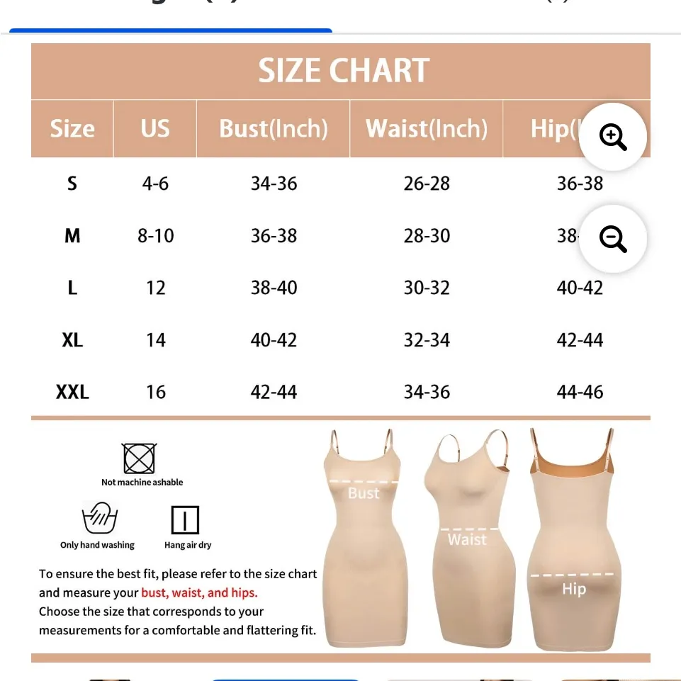 MANIFIQUE Shapewear Slips for Under Dresses Women's Tummy Control Body Shaper Size M - Image 2
