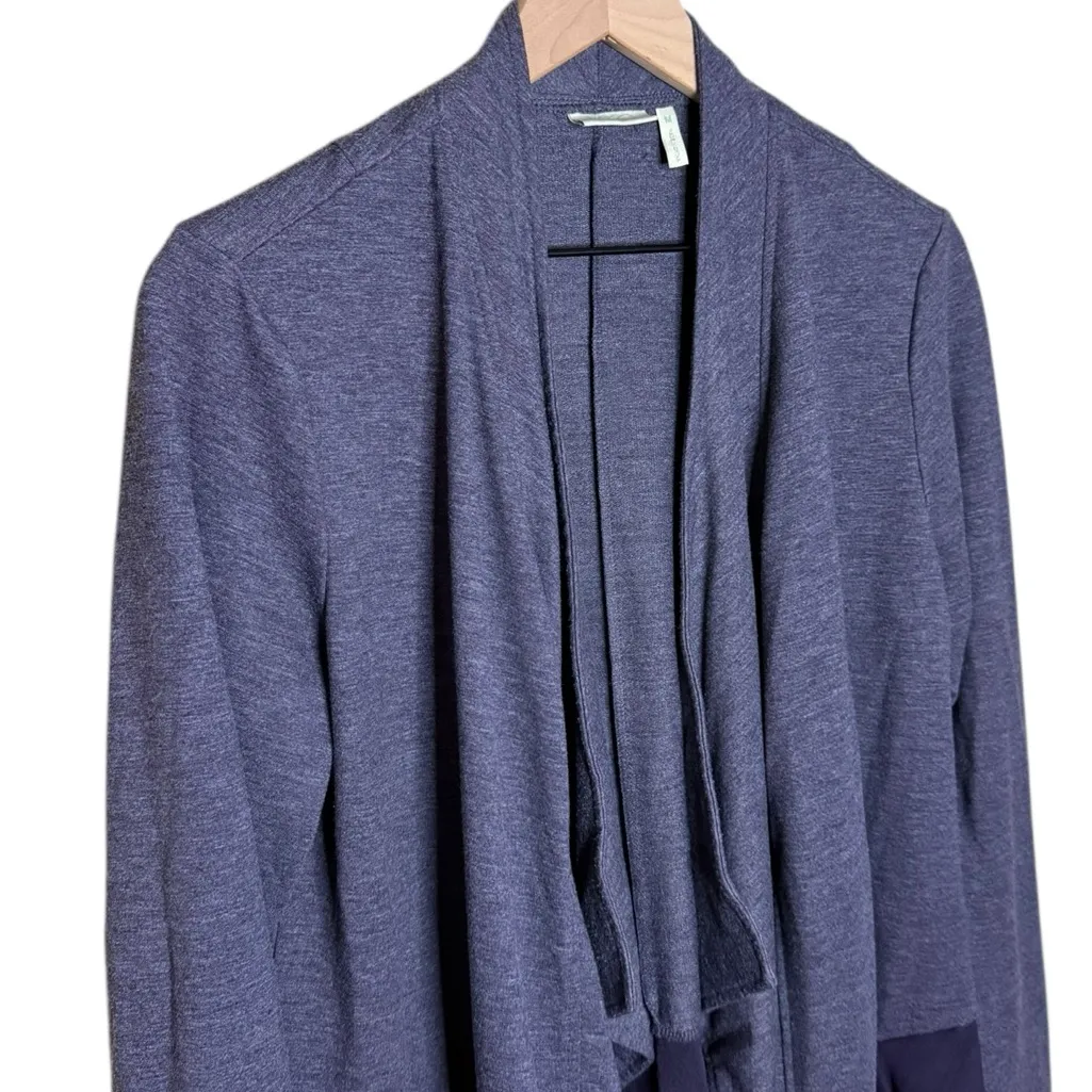 Logo Lori Goldstein Women’s Medium French Terry Cardigan Pockets A281027 - Image 3