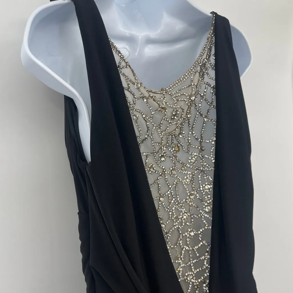 Camille La Vie Y2K Formal Dress Sz 6 Old Hollywood Crystal Drape Whimsigoth Prom - Image 12