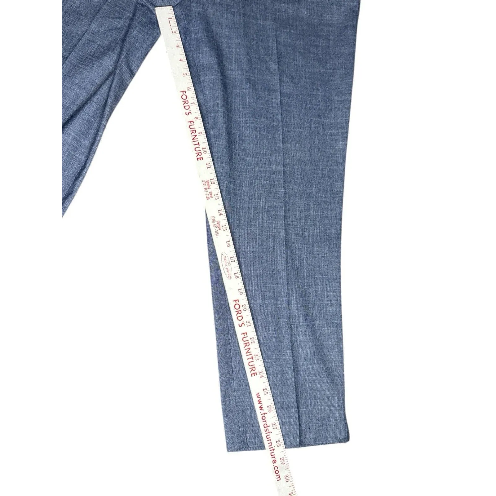 Talbots Hampshire Ankle Pants 16 Sharkskin Blue‎ Straight Leg High Rise Business - Image 5