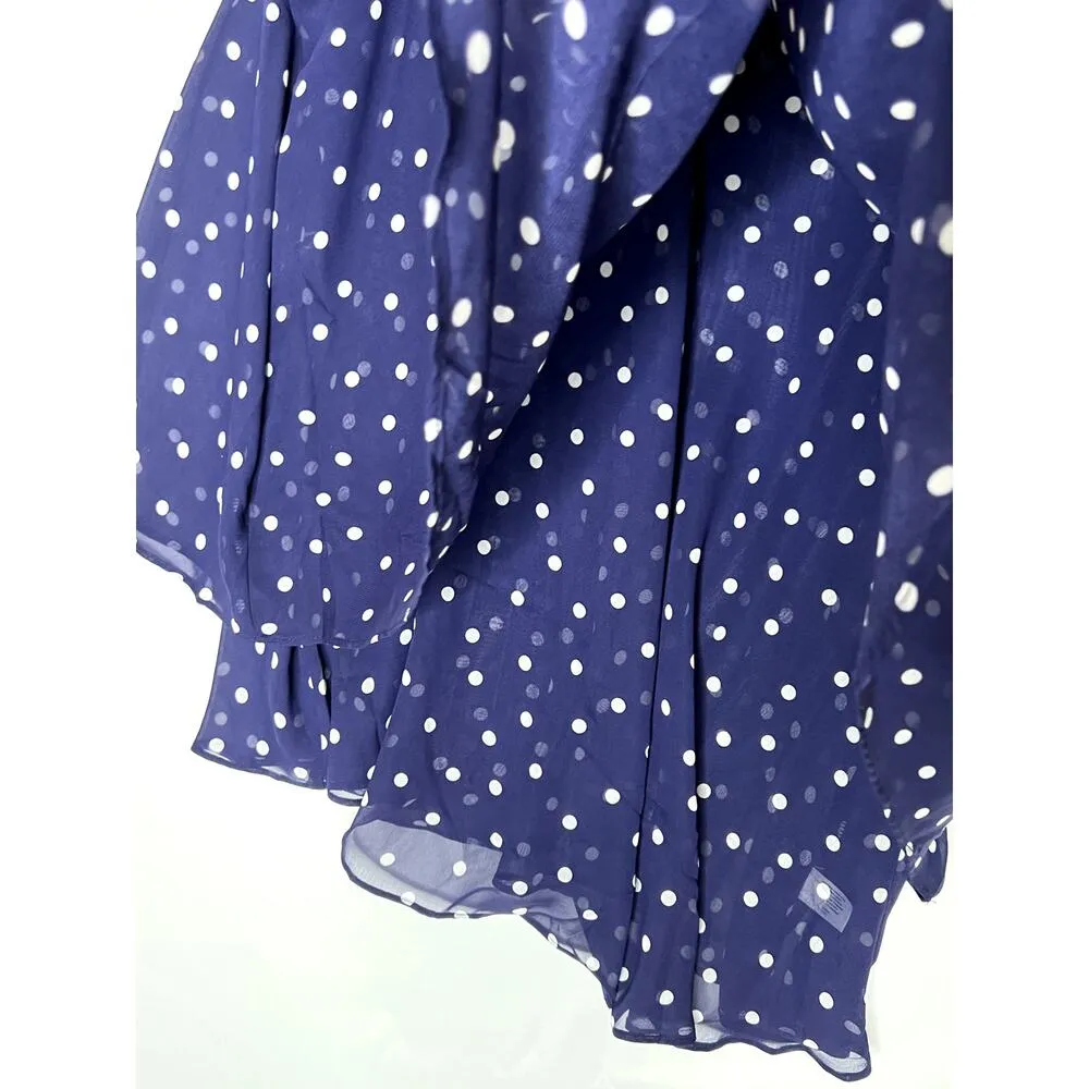 Lane Bryant size 20 tank top navy/white polk-a-dot tiered whimsical, vacay - Image 8