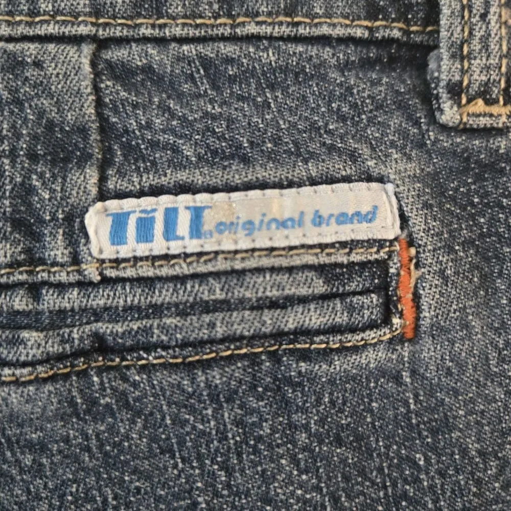 Vintage TILT Womens Short Shorts Denim Blue Jeans Size 7 Grunge Y2K USA 90's - Image 4