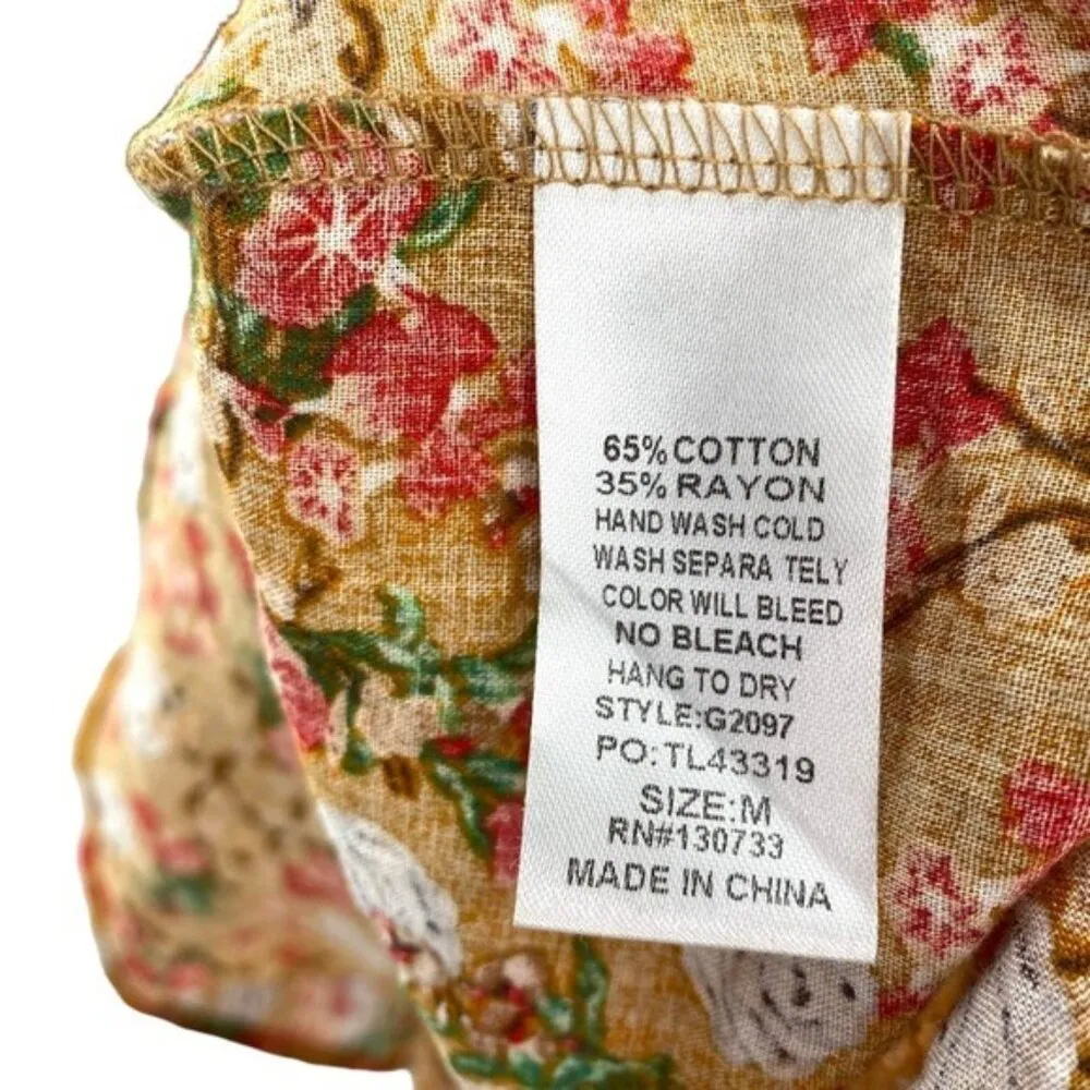 Umgee Boho Floral Roses Babydoll Top - Image 10