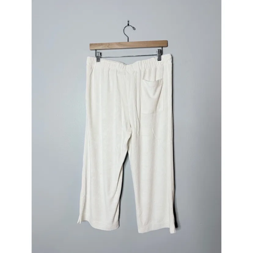 NWT $78 ANDIE the crop pants terry cloth M Coco (coconut) - Image 6