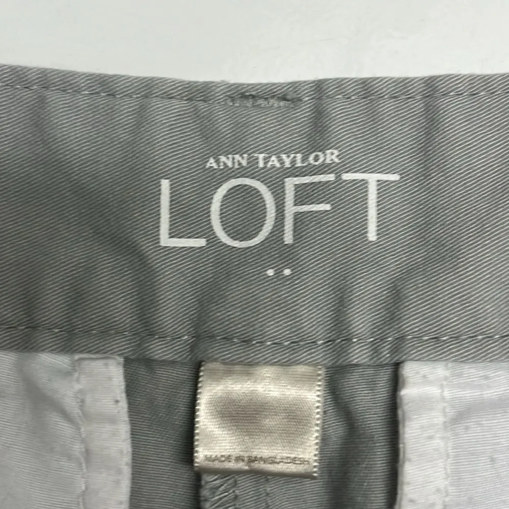 LOFT Light Grey Bermuda Cotton Shorts with Pockets- Size 8 Curvy - Image 10