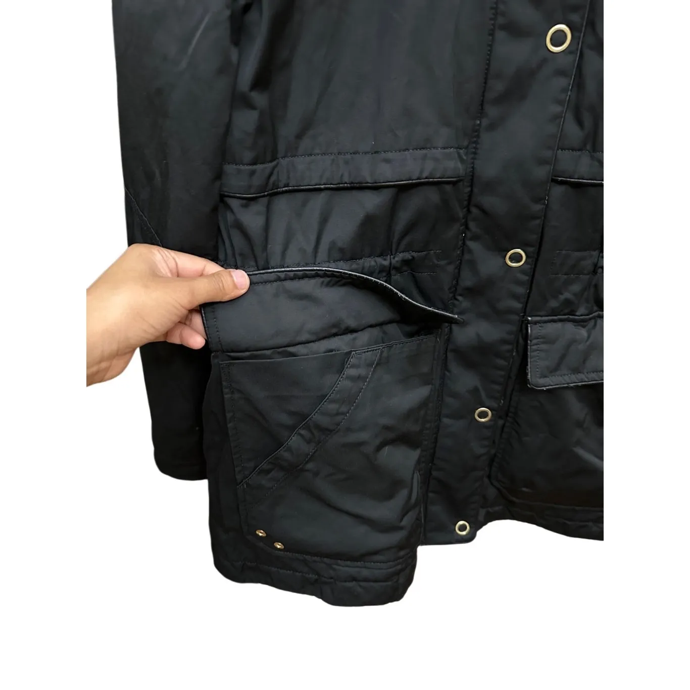 Zara Trafaluc Parka Coat Black Faux Fur‎ Size Small 3427/225/800 Winter - Image 10