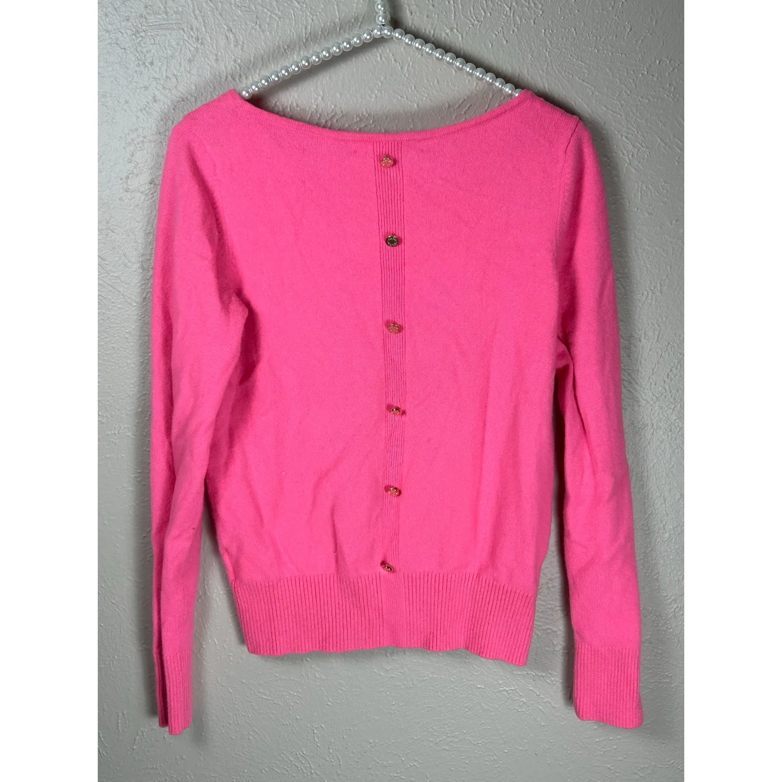 Lilly Pulitzer Cashmere Sweater Size Small Bright Pink Preppy Colorful TINY FLAW - Image 9
