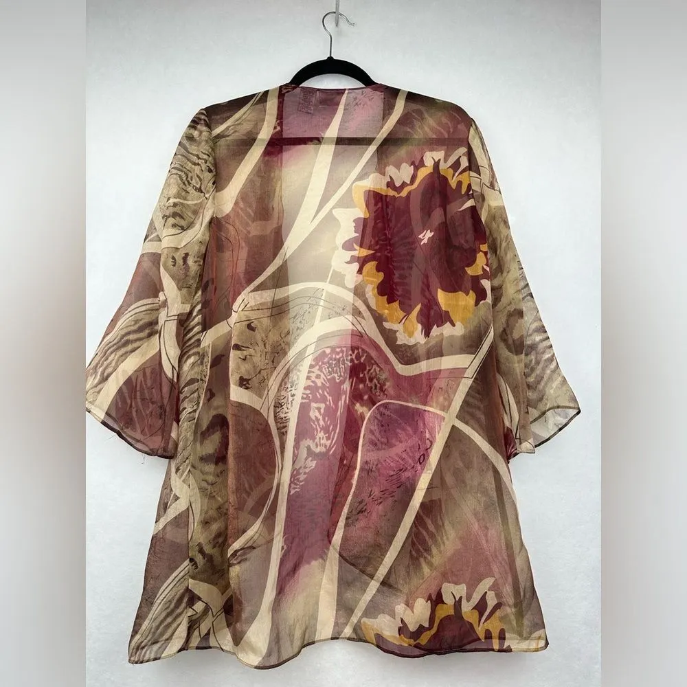 Chico’s 3/4 Sleeve Mixed Animal Print Topper Size 0/1 coverup/kimono/cardigan - Image 6