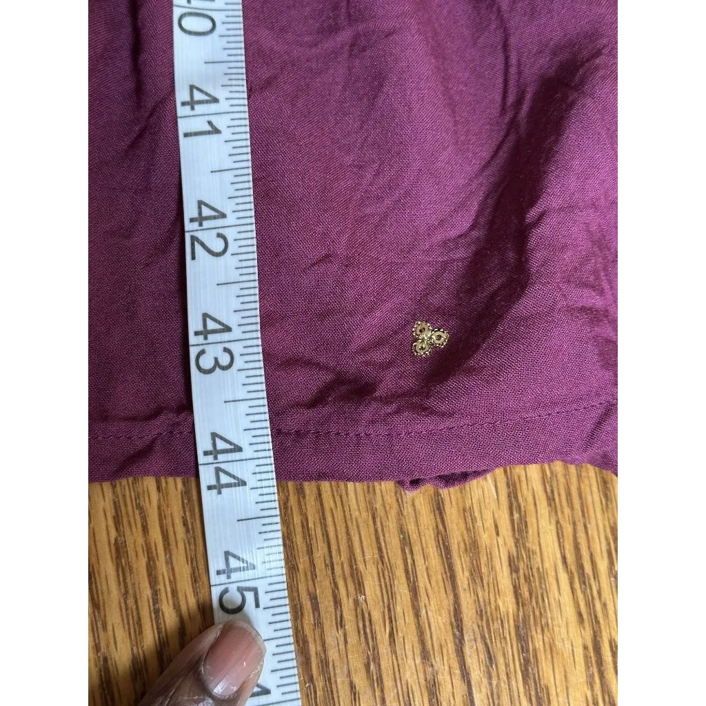 MAX Boho Embroidered Maxi Dress XS Plum Purple Gold Indian Viscose - Image 11