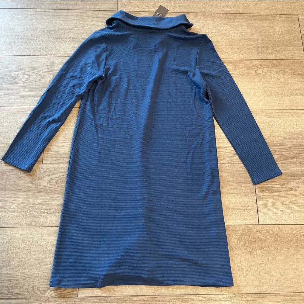 NWT J. Jill Twilight Blue Ribbed Cowl Neck Long Sleeve Tunic Dress Size SP - Image 5