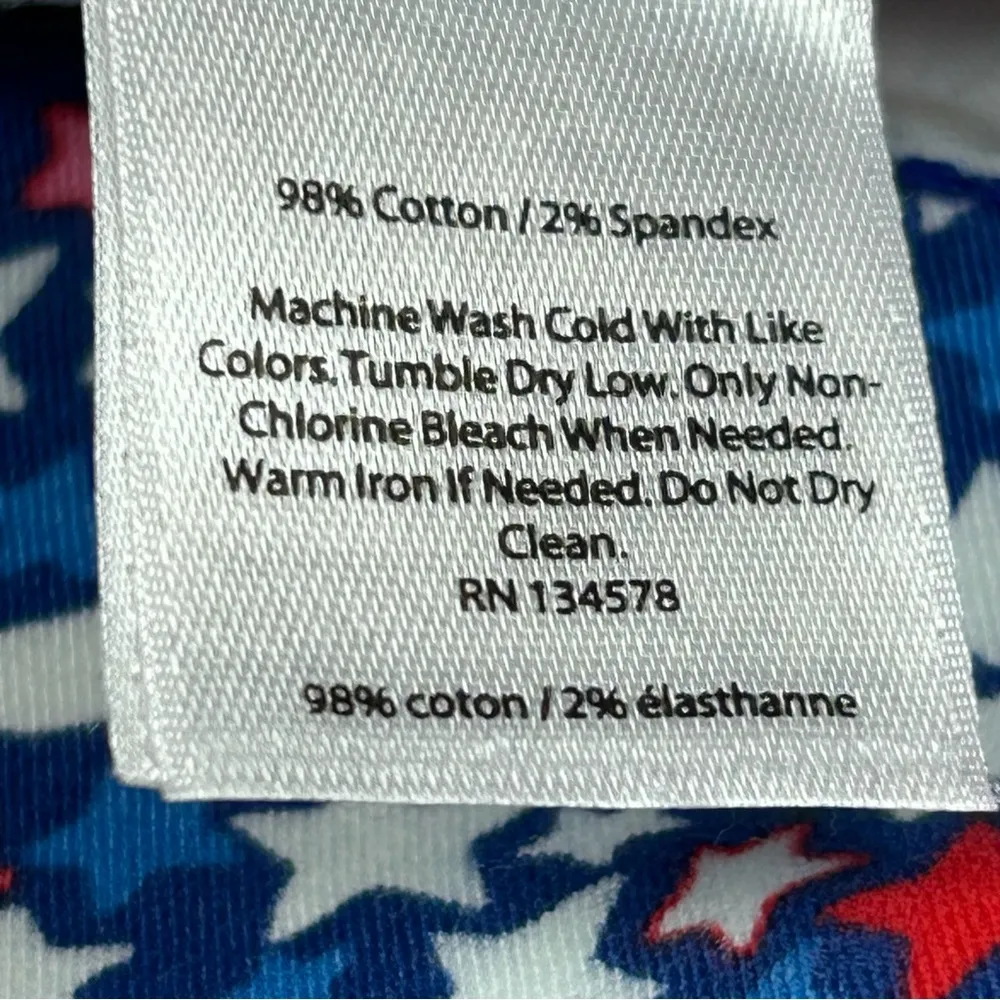 Vineyard Vines Star Whale Print Chino Shorts Red White & Blue - Size 6 - Image 11