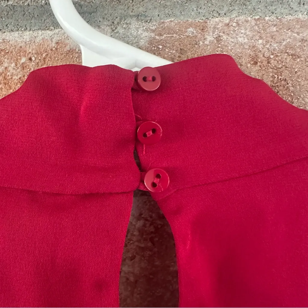 Diane Von Furstenberg Morana Silk Blend Dress High Neck Women’s 2 Berry Red - Image 11