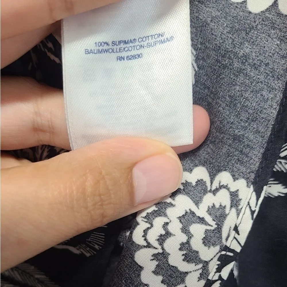 NWOT Land's End Floral Button Up Shirt‎ Size 18P Black - Image 5