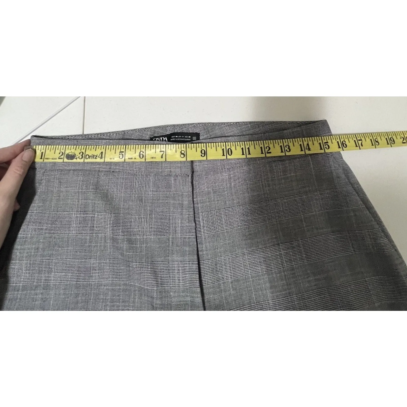 ZARA Women’s Gray Ankle Dress Pants Size 8 Business Career Trousers Waist 33 EUC - Image 4